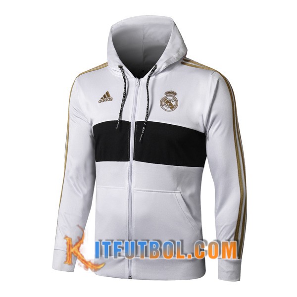 Nueva Chaqueta Futbol Real Madrid Con Capucha Blanco 19/20