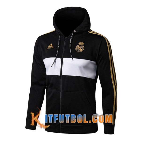 Nueva Chaqueta Futbol Real Madrid Con Capucha Negro 19/20