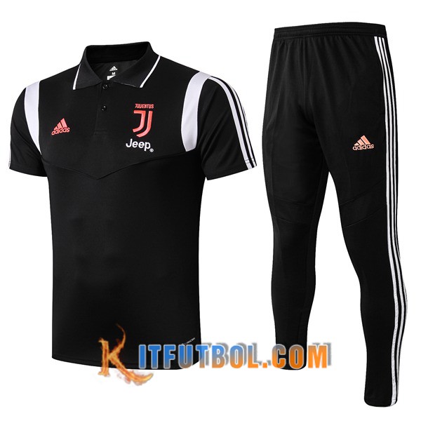 Nueva Polo Futbol Juventus + Pantalones Negro Blanco 19/20