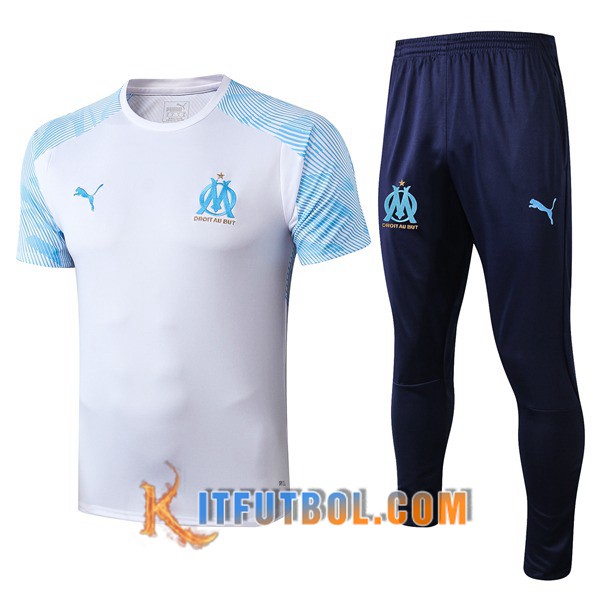 Camiseta Entrenamiento Marsella OM + Pantalones Blanco 19/20