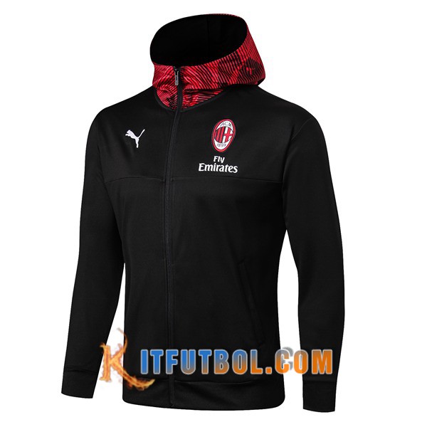 Nueva Chaqueta Futbol Rompevientos Milan AC Negro 19/20