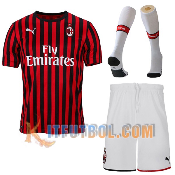 Camiseta Futbol AC Milan Primera + calcetines 2019/2020