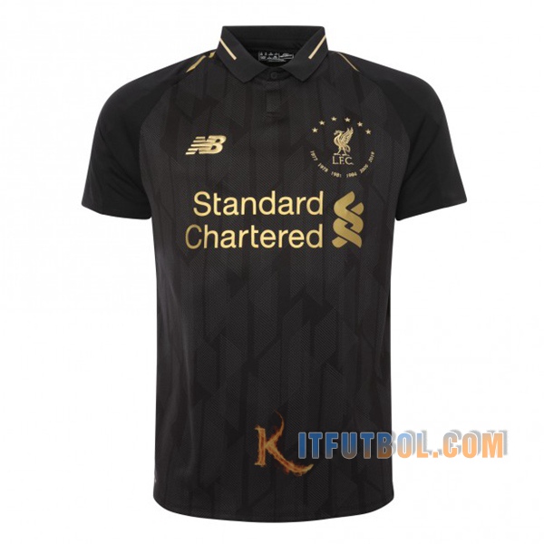 Camisetas Futbol FC Liverpool Edición conmemorativa de 6 campeonatos - Negro