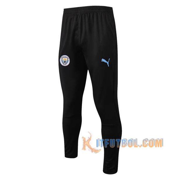 Pantalones Entrenamiento Manchester City Negro Azul LOGO 2019/2020