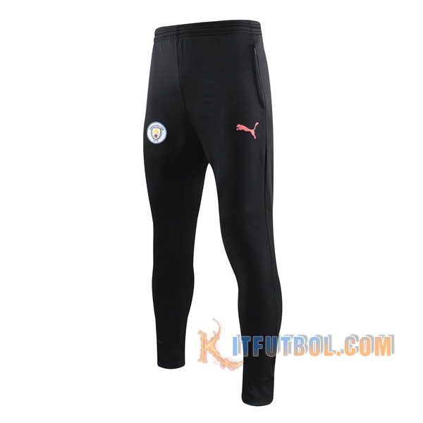Pantalones Entrenamiento Manchester City Negro Rosa LOGO 2019/2020