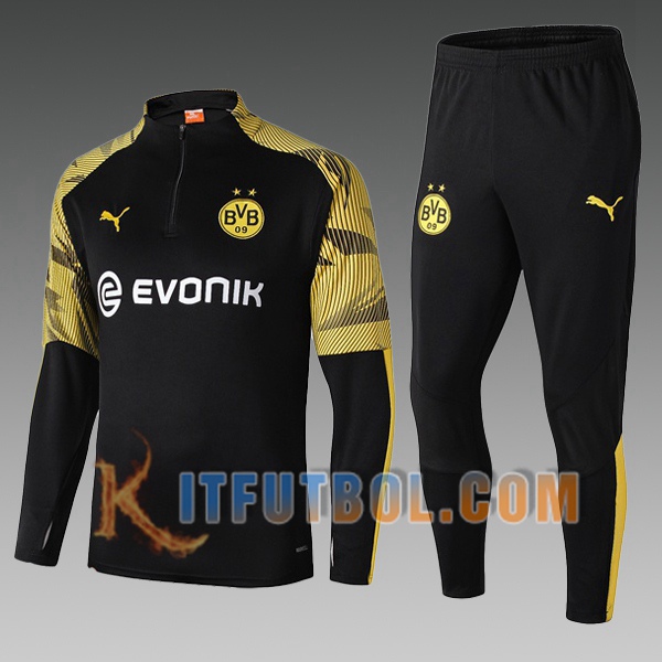 Chandal Futbol Dortmund BVB Niños Negro amarillo 2019/2020