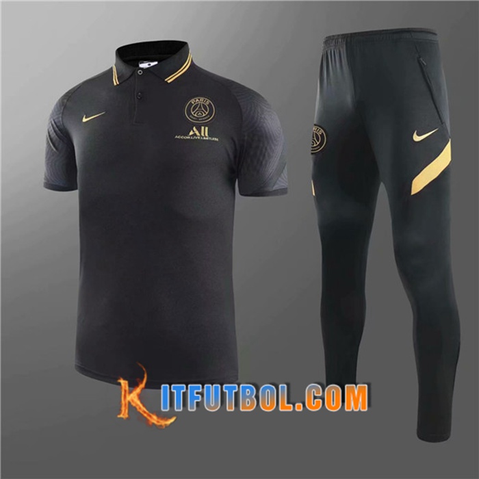 Camiseta Polo Paris PSG + Pantalones Negro 2020/2021