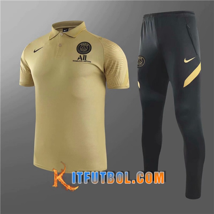 Camiseta Polo Paris PSG + Pantalones Amarillo 2020/2021