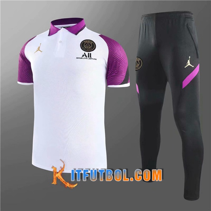 Camiseta Polo Paris PSG + Pantalones Blanca 2020/2021