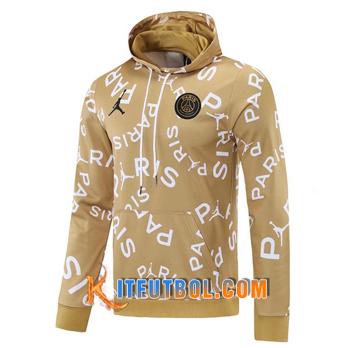 Sudadera De Entrenamiento Capucha Jordan PSG Amarillo 2020/2021
