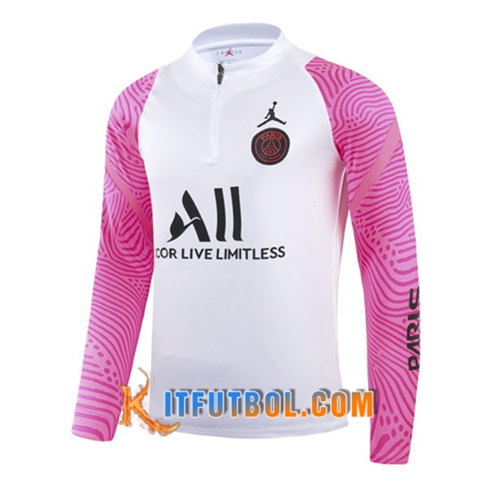 Sudadera De Entrenamiento Jordan PSG Blanca/Rosa 2020/2021