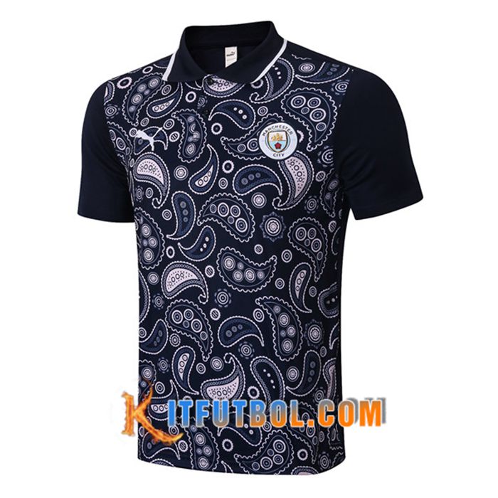 Camiseta Polo Futbol Manchester City Negro 2020/2021