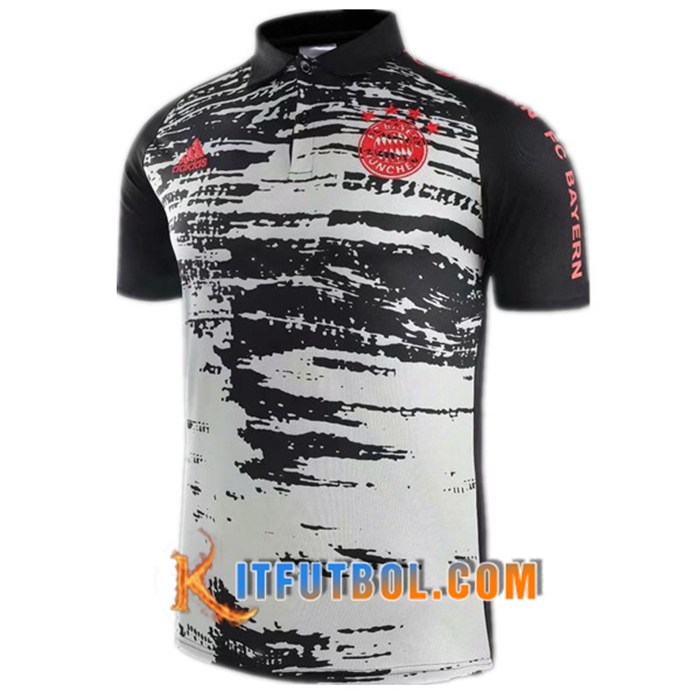 Camiseta Polo Futbol Bayern Munich Blanca/Negro 2020/2021