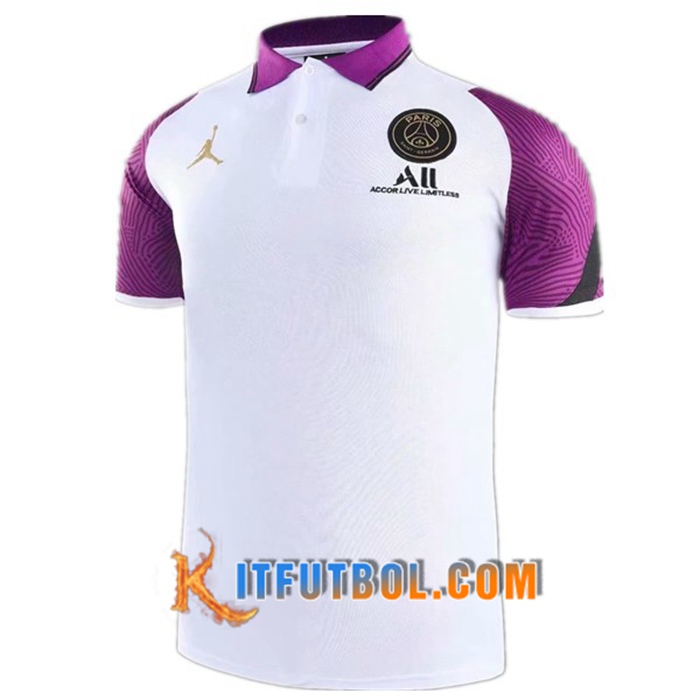 Camiseta Polo Futbol Paris PSG Blanca 2020/2021