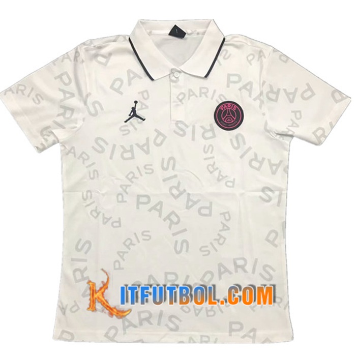 Camiseta Polo Futbol Jordan PSG Blanca 2021/2022