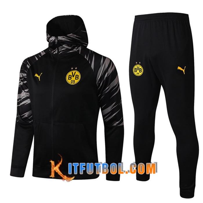 Chaqueta Con Capucha Chandal Dortmund BVB Negro 2020/2021
