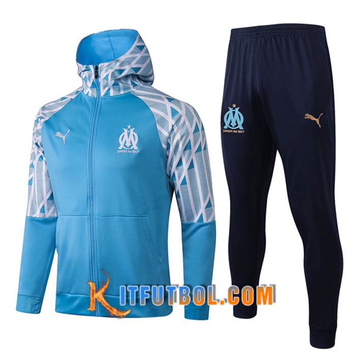 Chaqueta Con Capucha Chandal Marsella OM Azul 2020/2021