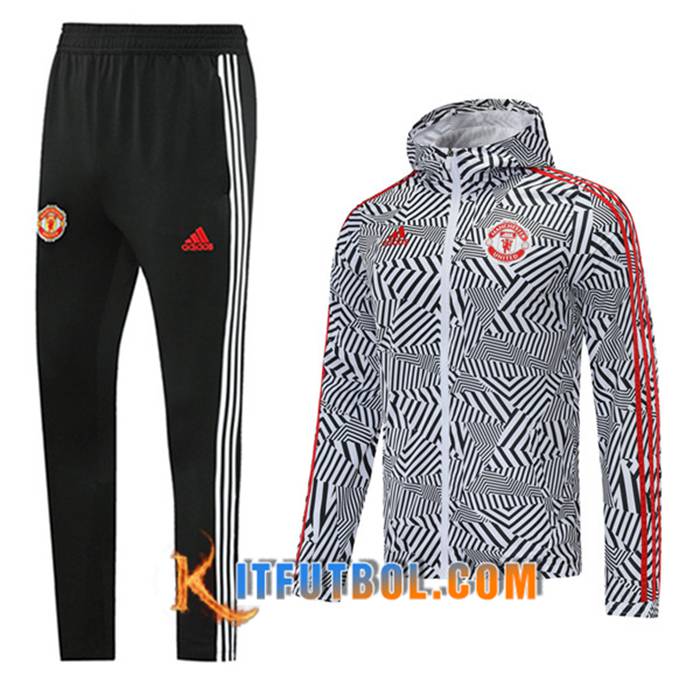 Rompevientos Chandal De Futbol Manchester United Negro/Blanca 2020/2021