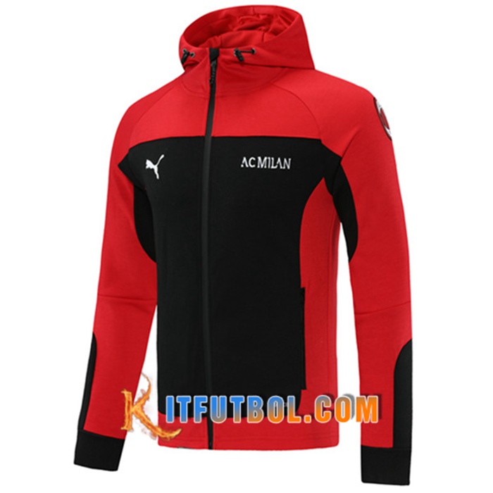 Chaqueta Con Capucha AC Milan Rojo/Negro 2020/2021