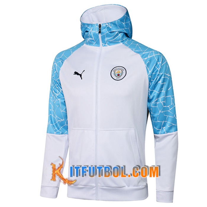 Chaqueta Con Capucha Manchester City Blanca/Azul 2020/2021