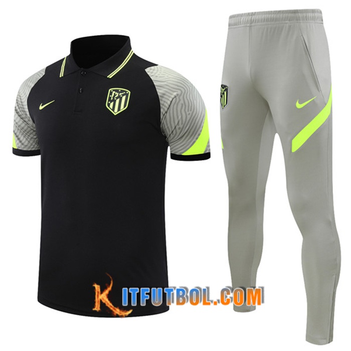Camiseta Polo Atletico Madrid + Pantalones Negro 2021/2022