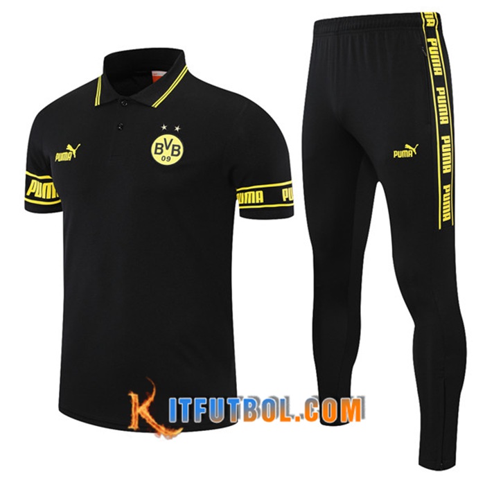 Camiseta Polo Dortmund BVB + Pantalones Negro 2021/2022