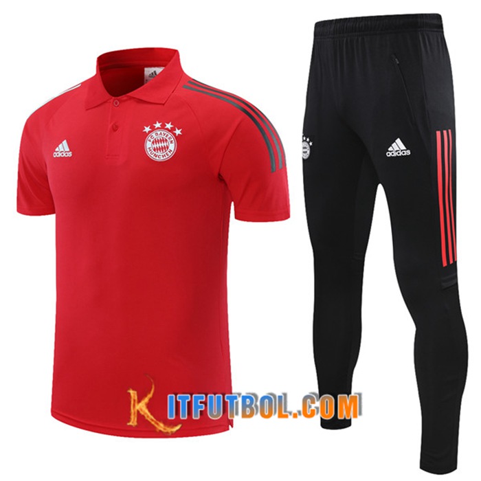 Camiseta Polo Bayern Munich + Pantalones Rojo 2021/2022