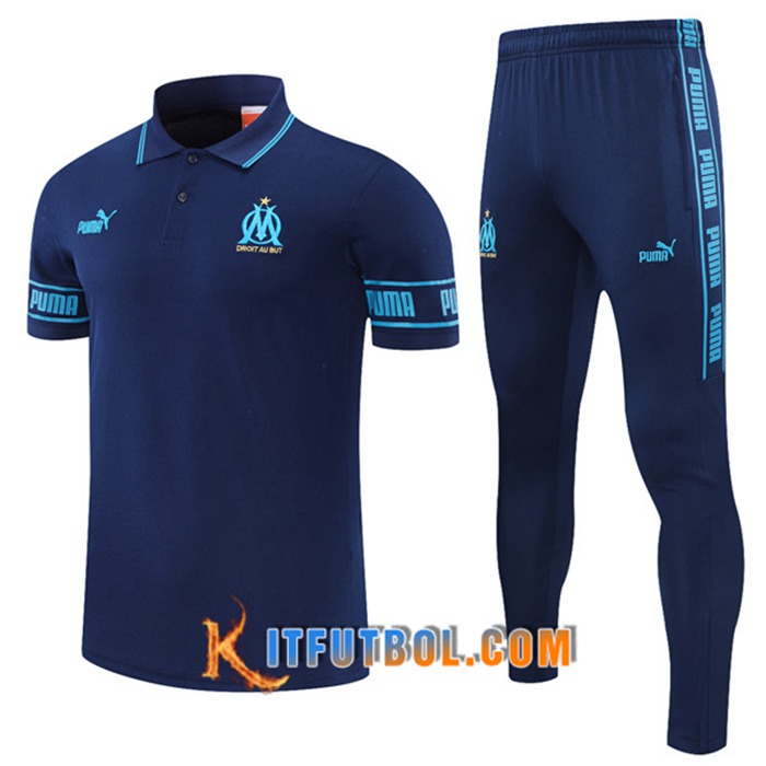 Camiseta Polo Marsella OM + Pantalones Marin Azul 2021/2022