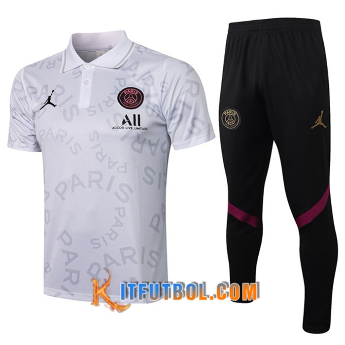 Camiseta Polo Jordan PSG + Pantalones Blanca 2021/2022