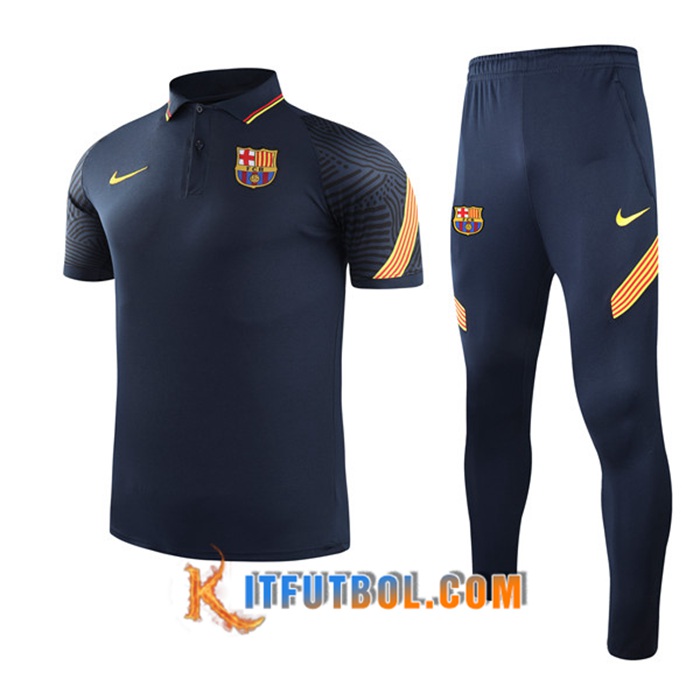 Camiseta Polo FC Barcelona + Pantalones Marin Azul 2021/2022