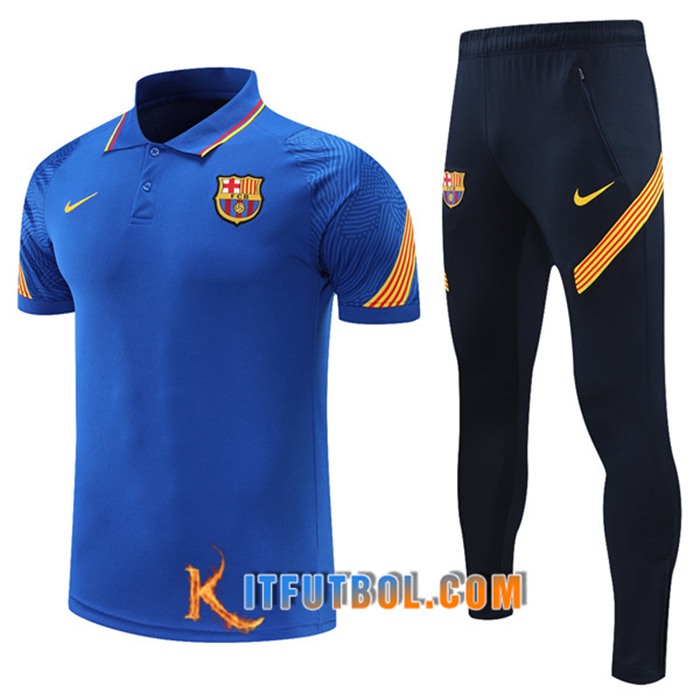 Camiseta Polo FC Barcelona + Pantalones Azul 2021/2022