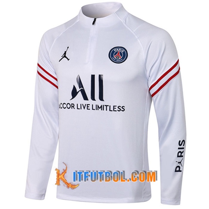 Sudadera De Entrenamiento Jordan PSG Blanca 2021/2022