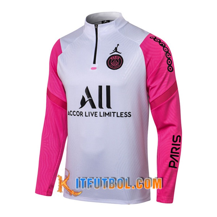 Sudadera De Entrenamiento Jordan PSG Blanca/Rosa 2021/2022