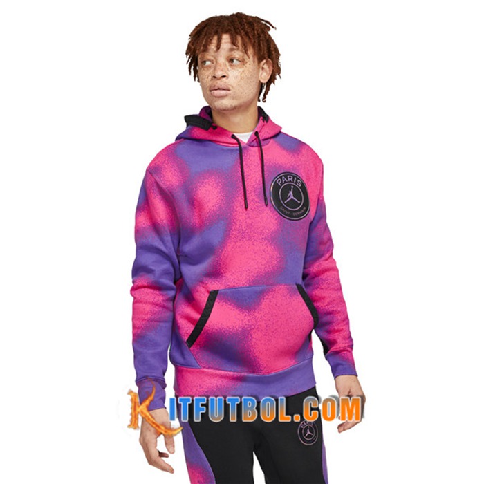 Sudadera De Entrenamiento Capucha Jordan PSG Azul/Rosa 2021/2022