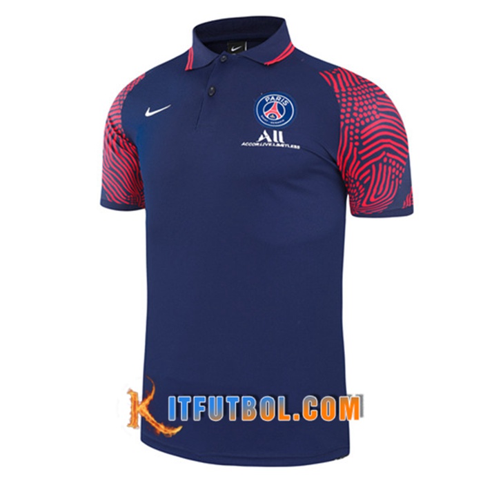 Camiseta Polo Futbol PSG Marin Azul 2021/2022
