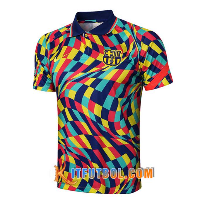 Camiseta Polo Futbol FC Barcelona Amarillo/Azul 2021/2022