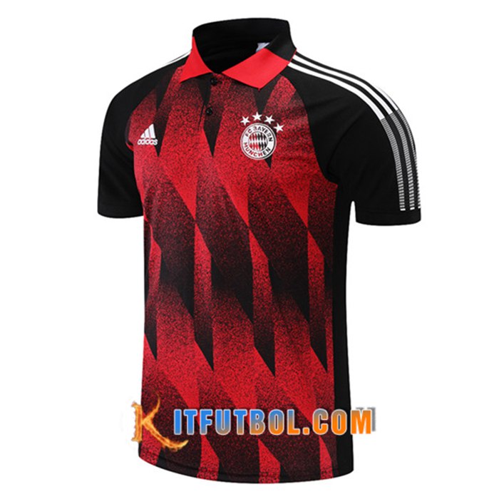 Camiseta Polo Futbol Bayern Munich Rojo/Negro 2021/2022