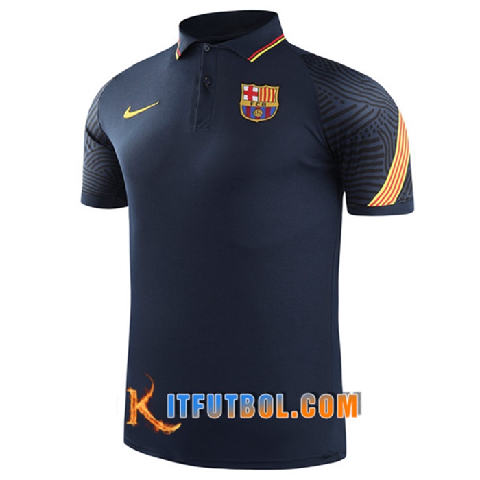 Camiseta Polo Futbol FC Barcelona Marin Azul 2021/2022