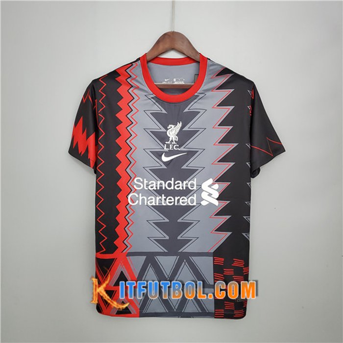Camiseta Entrenamiento FC Liverpool Gris/Rojo/Negro 2021/2022