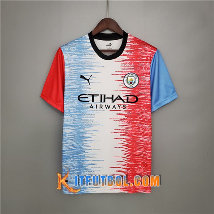 Camiseta Entrenamiento Manchester City Blanca/Azul/Rosa 2021/2022
