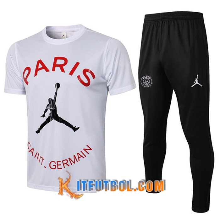 Camiseta Entrenamiento PSG Jordan + Pantalones Blanca/Rojo 2021/2022