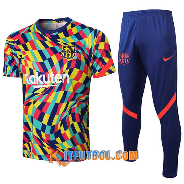 Camiseta Entrenamiento FC Barcelona + Pantalones Amarillo/Azul 2021/2022