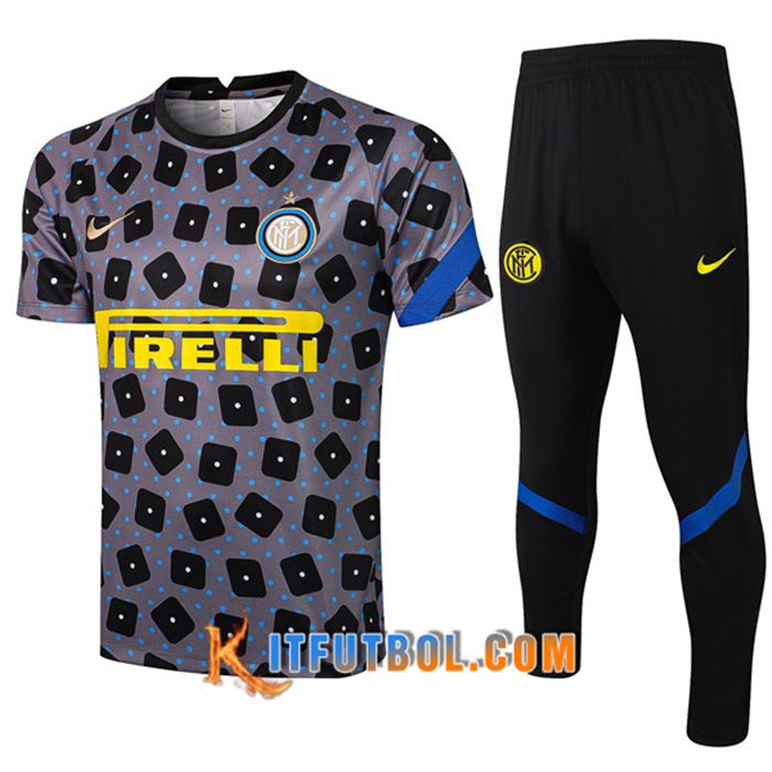 Camiseta Entrenamiento Inter Milan + Pantalones Negro/Gris 2021/2022