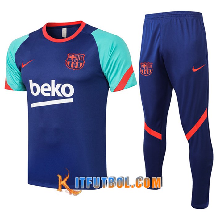 Camiseta Entrenamiento FC Barcelona + Pantalones Azul 2021/2022