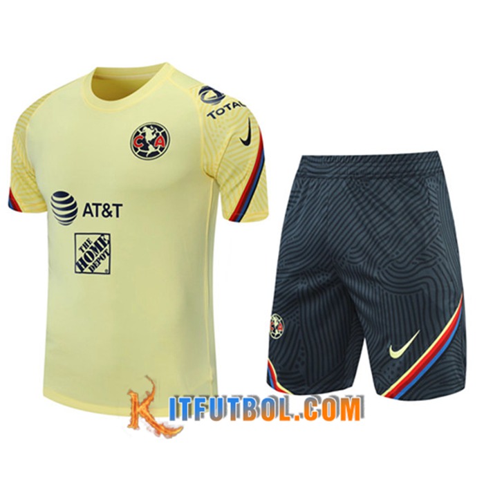 Camiseta Entrenamiento Club America + Cortos Amarillo 2021/2022