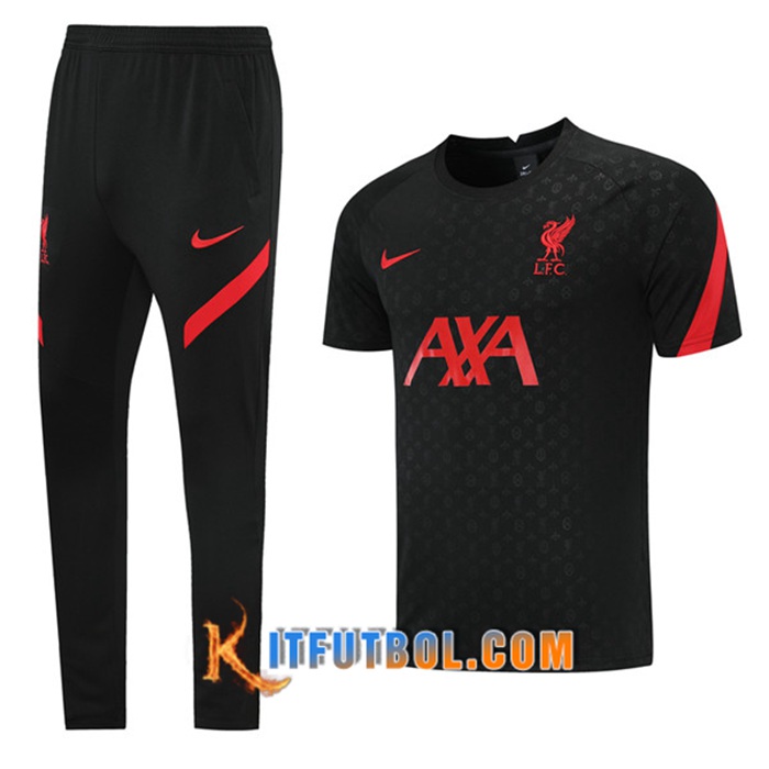 Camiseta Entrenamiento FC Liverpool + Pantalones Negro 2021/2022