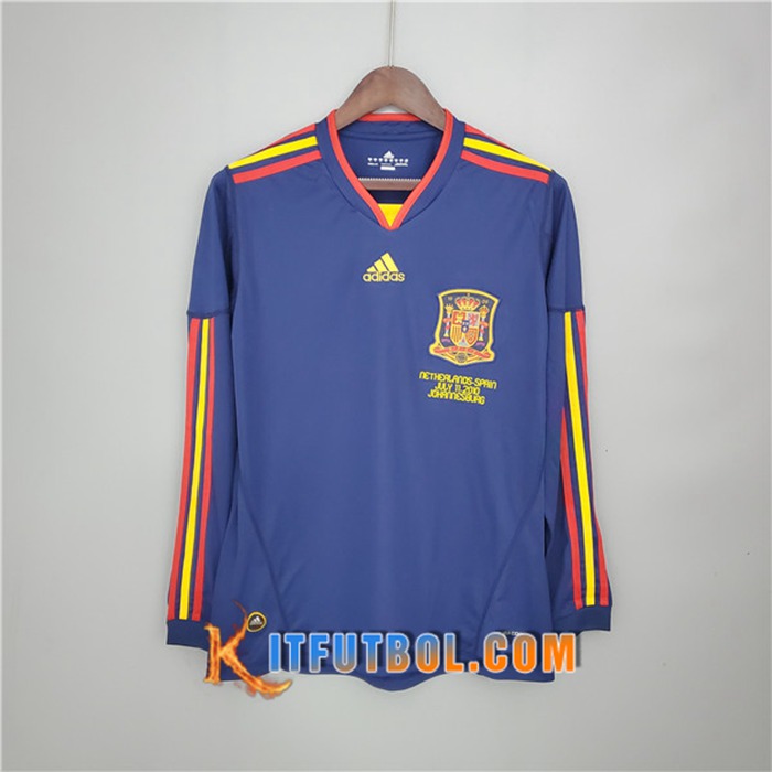 Camiseta Futbol España Retro Alternativo Manga Larga 2010