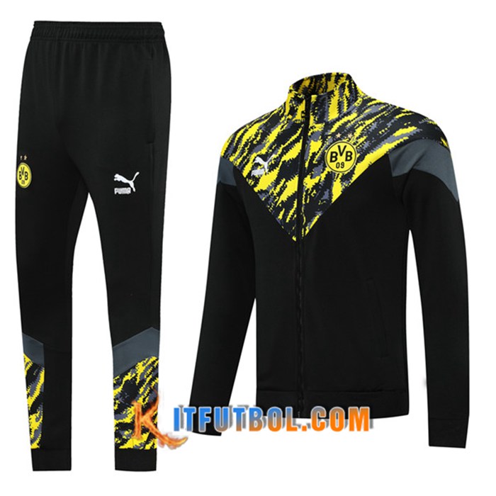 Chandal Equipos De Futbol - Chaqueta Dortmund BVB Negro/Amarillo 2021/2022