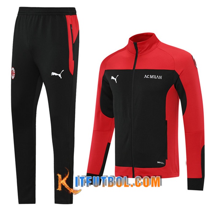 Chandal Equipos De Futbol - Chaqueta AC Milan Negro/Rojo 2021/2022