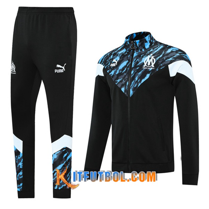 Chandal Equipos De Futbol - Chaqueta Marsella OM Negro/Azul 2021/2022